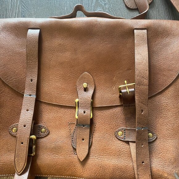 J CREW MONTAGUE French Military Saddlebag Leather Briefcase / Messenger Bag * - Picture 8 of 16